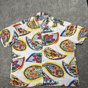 Vintage Jams World Retro Indio Hawaiian Colorful Button Up Short Sleeve Shirt
